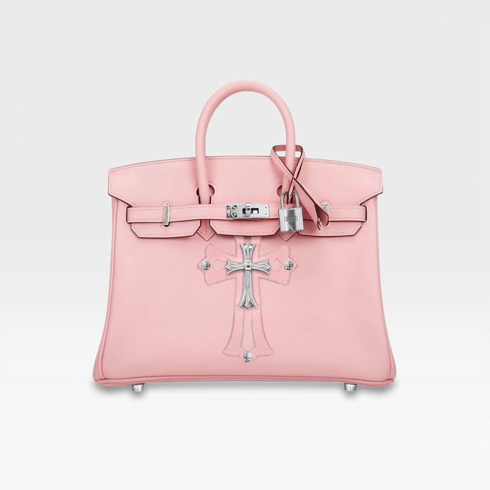 Hermès & Chrome Hearts - Birkin 25 - Sakura Rose & Lyon Cross